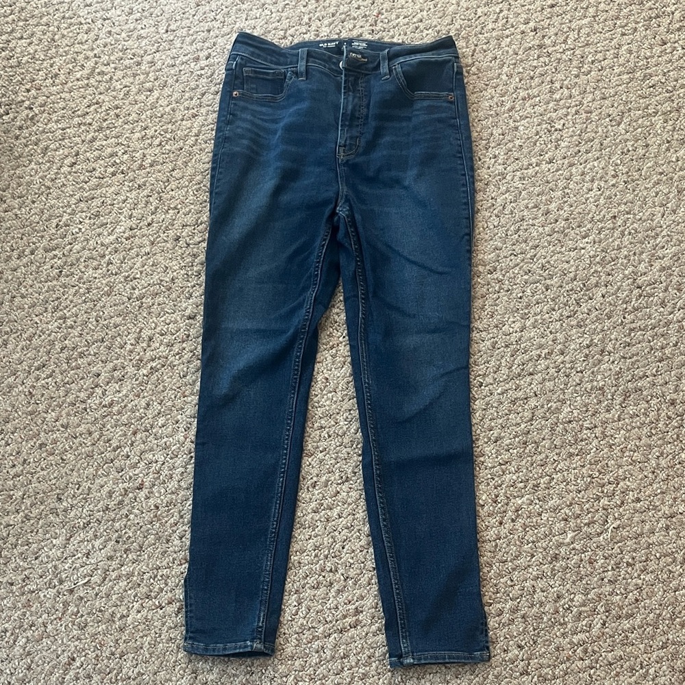 Old Navy Women's Extra High Rise Dark Blue Jeans- Rockstar Super Skinny